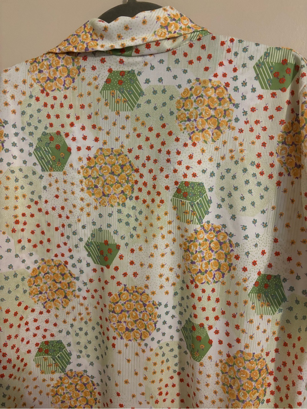 Vintage 70s Jaree 2 Floral Yellow Dress Jacket Set - Picture 5 of 9
